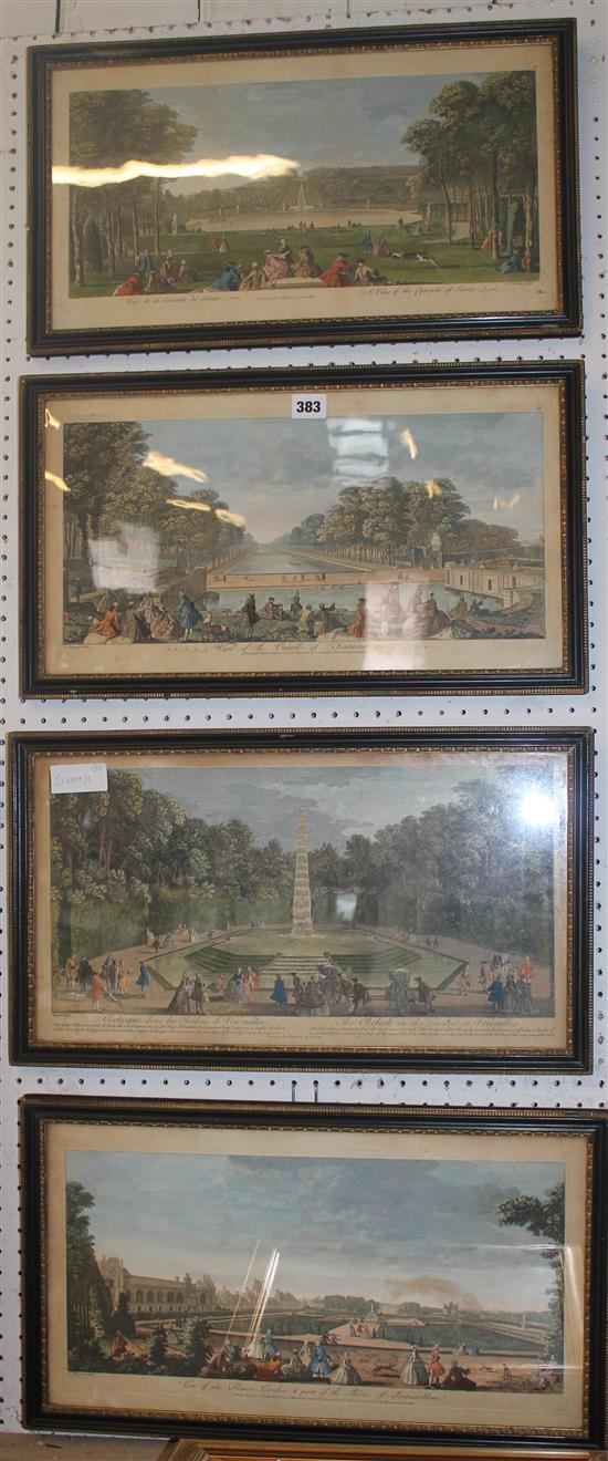 4 coloured prints of French scenes